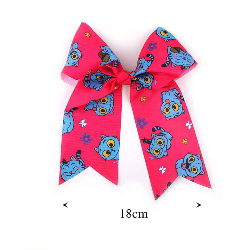Kawaii Blue Cat Grosgrain Ribbon Cheer Bows (MKC-5084)