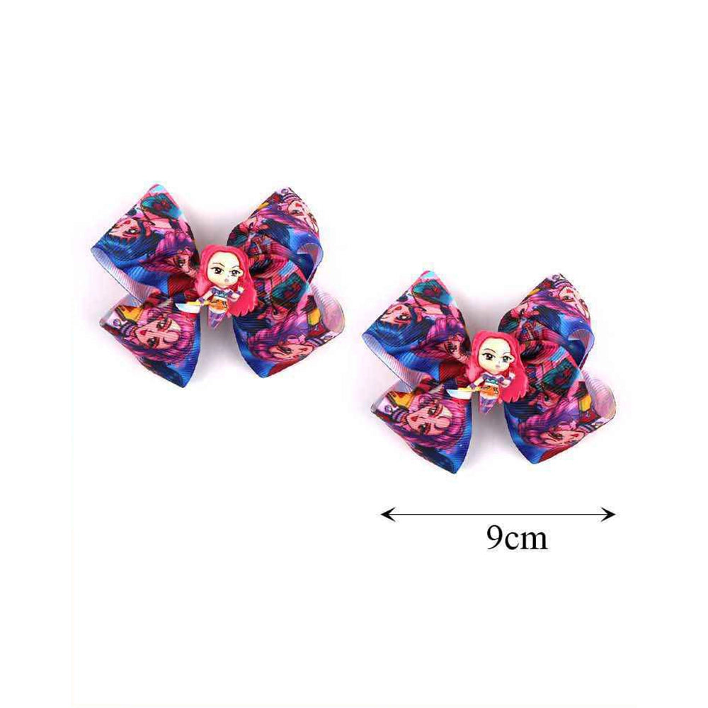 Sparkling Pop-Star Inspired Boutique Hair Bows – 9cm Colorful Ribbon Clips (MKC-5095)