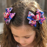 Sparkling Pop-Star Inspired Boutique Hair Bows – 9cm Colorful Ribbon Clips (MKC-5095)