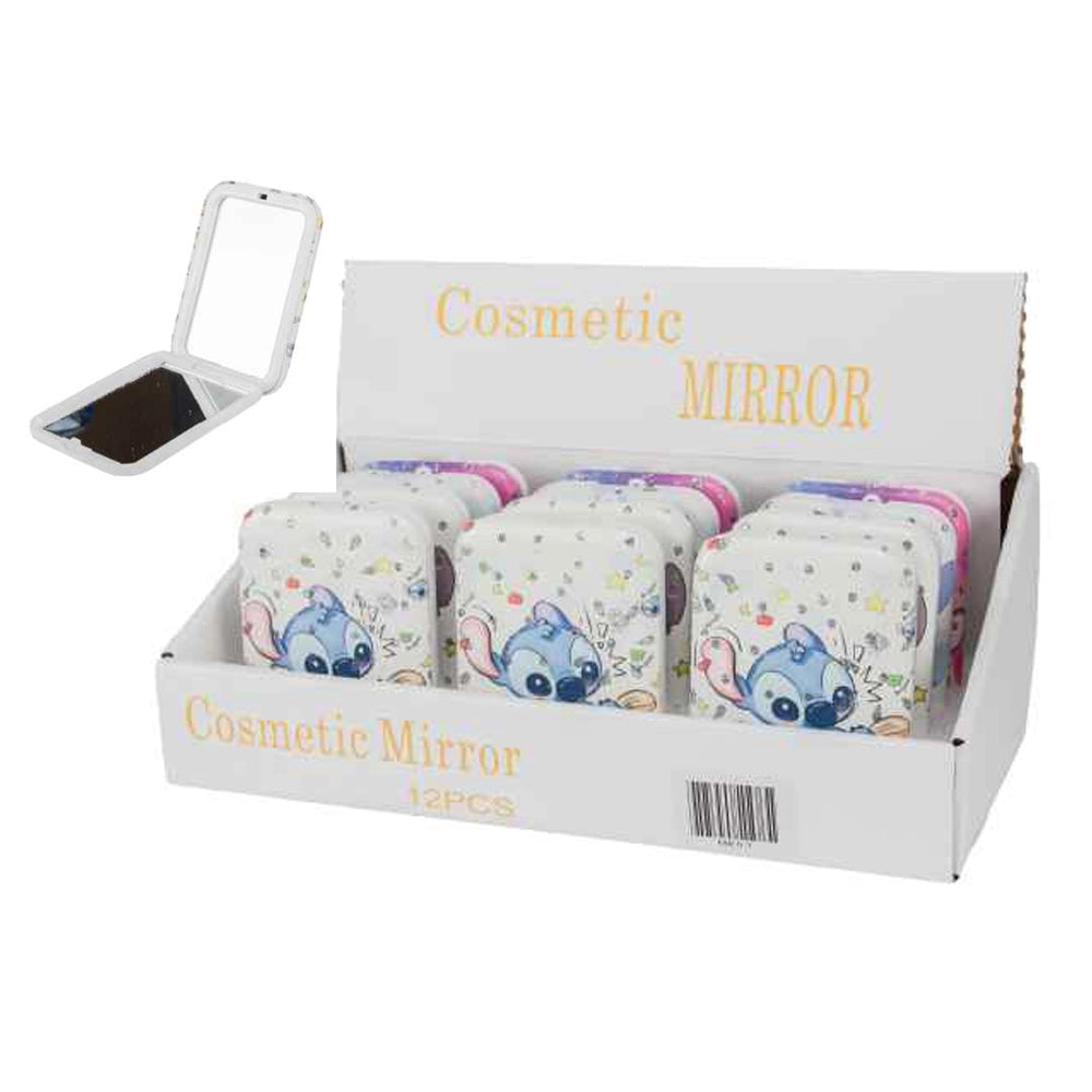Foldable Pocket Mirror Set – Cute Blue & Pink Space Creature Cosmetic Compacts – Portable Travel Mirrors for Kids & Teens (MR03)