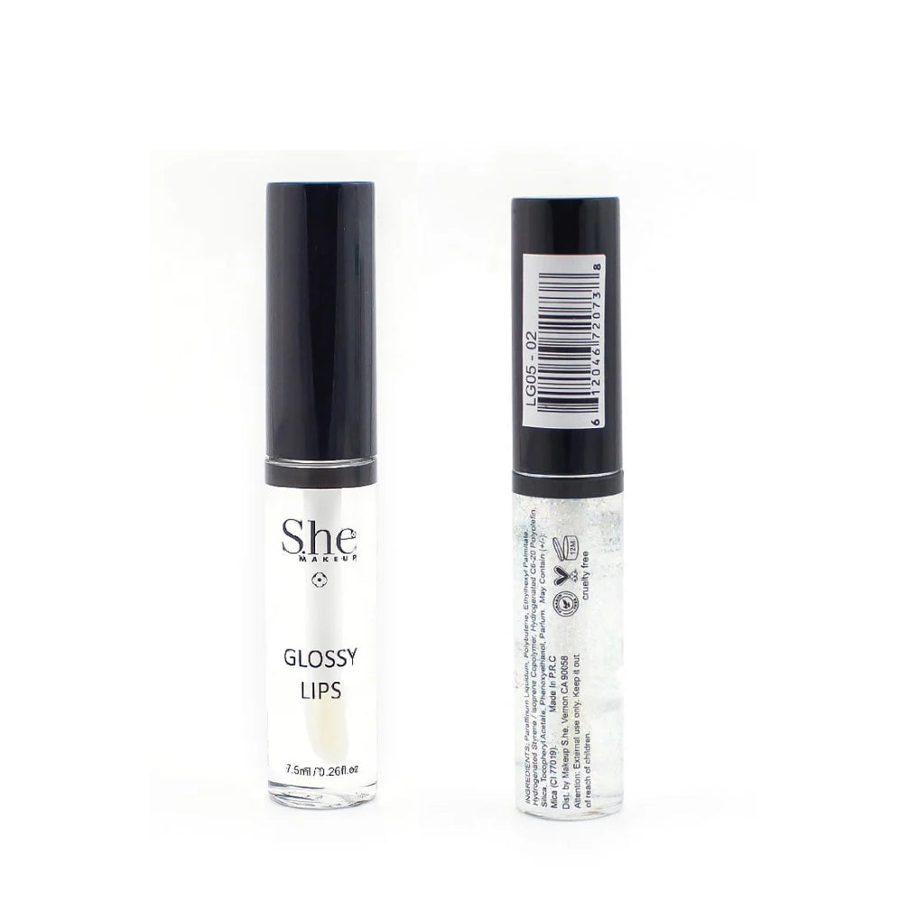 S.HE - Clear Lip Gloss with Glitter