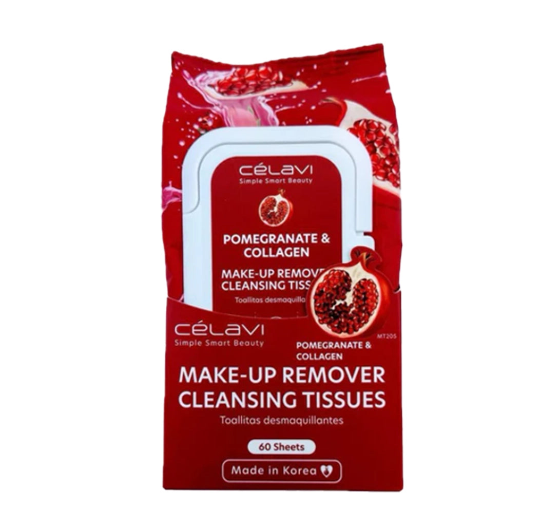 Célavi - Pomegranate & Collagen Make-Up Remover Cleansing Tissues
