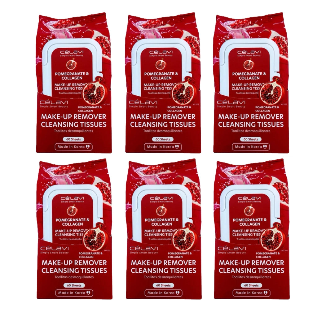 Célavi - Pomegranate & Collagen Make-Up Remover Cleansing Tissues