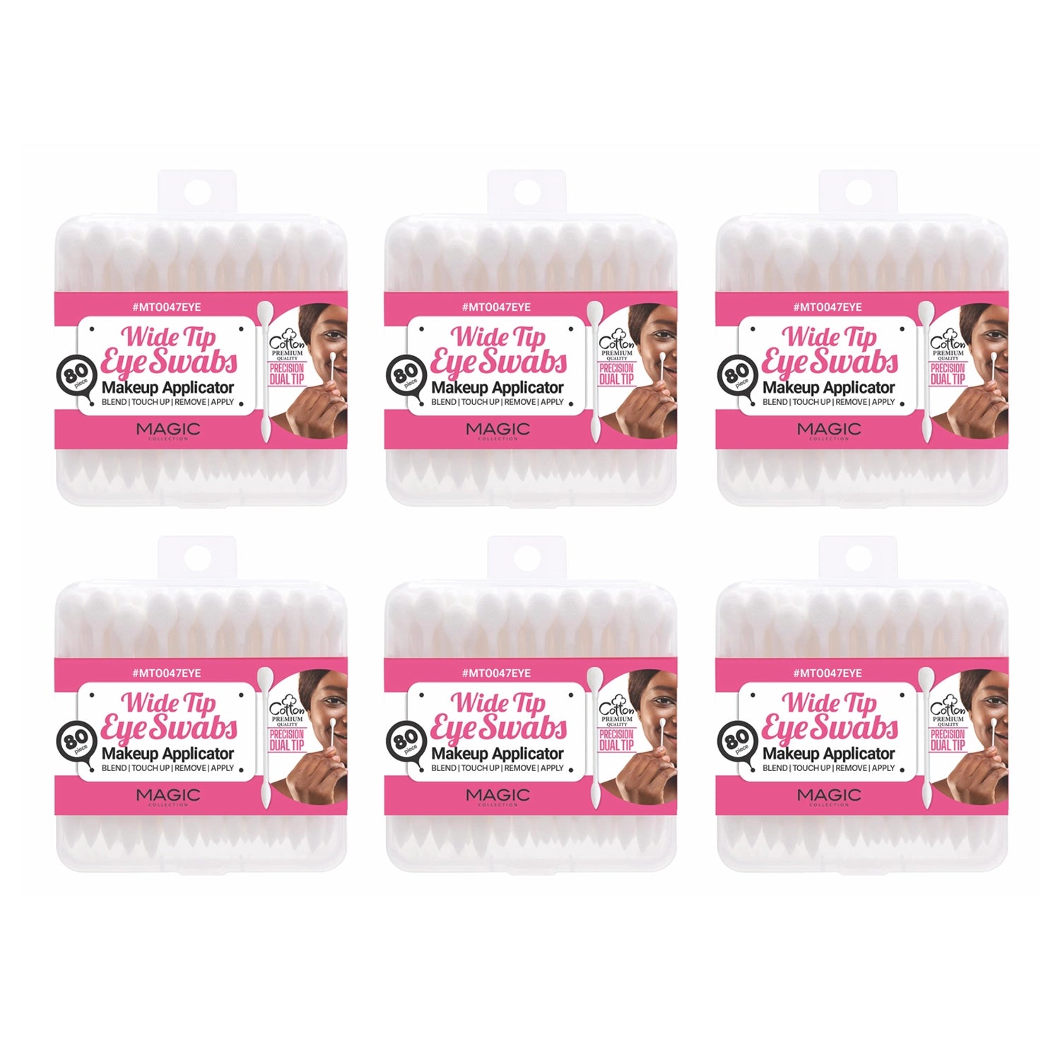 Magic - Wide Tip Eye Swabs - 80 Count Precision Makeup Applicators