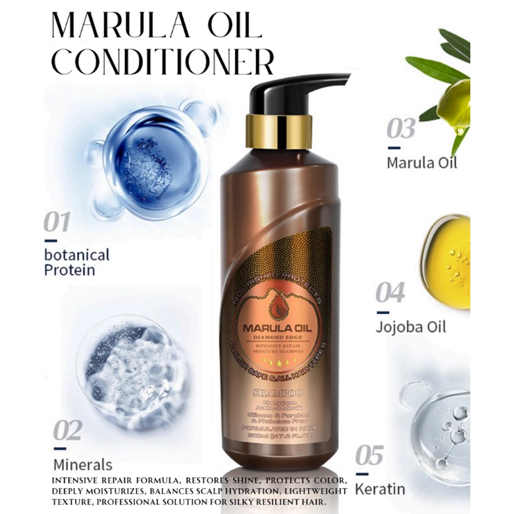 Kevin & Coco - Marula Oil Intensive Repair Conditioner & Shampoo (500ml)