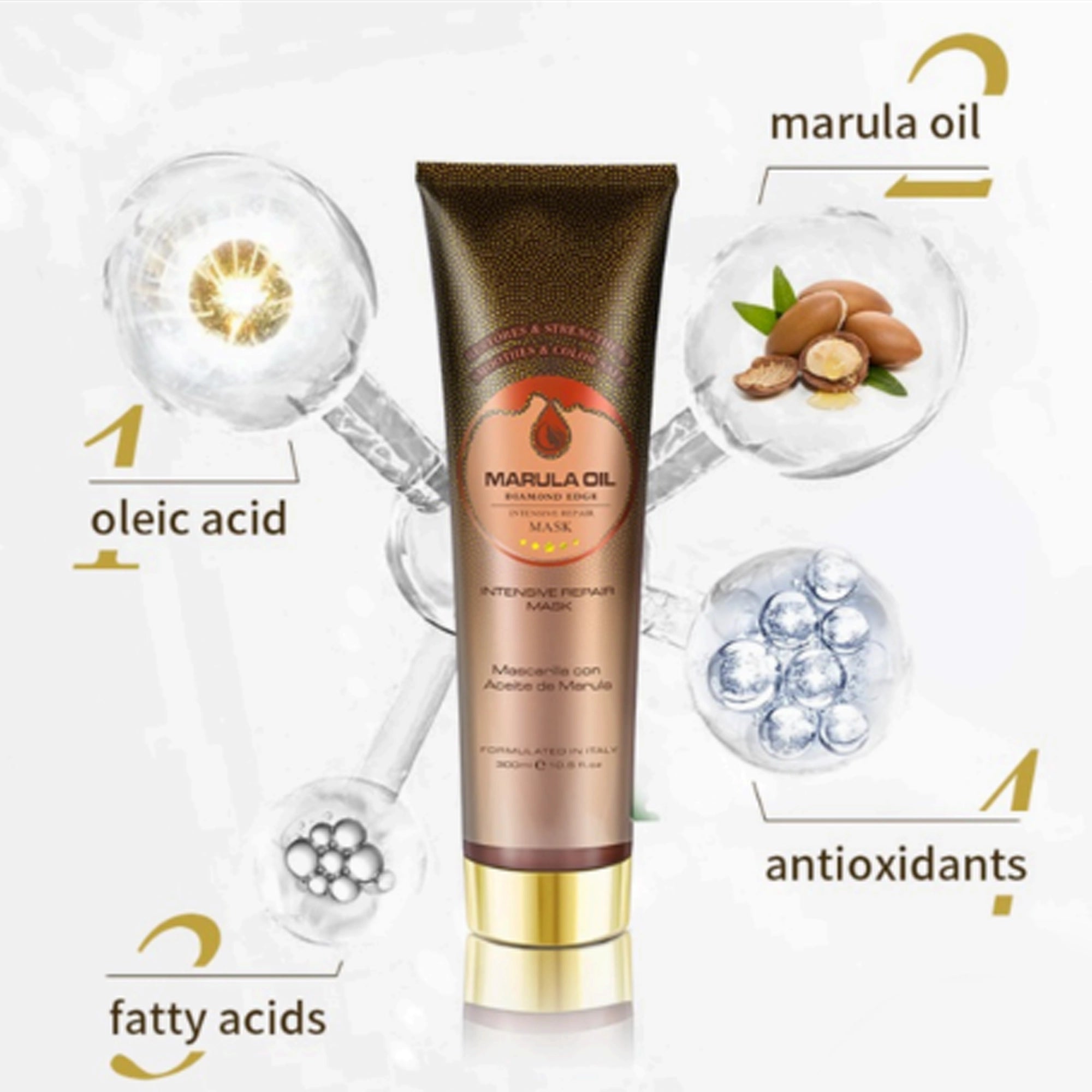 Kevin & Coco - Marula Oil Diamond Edge Intensive Repair Hair Mask (300ml / 10.1 fl. oz.)