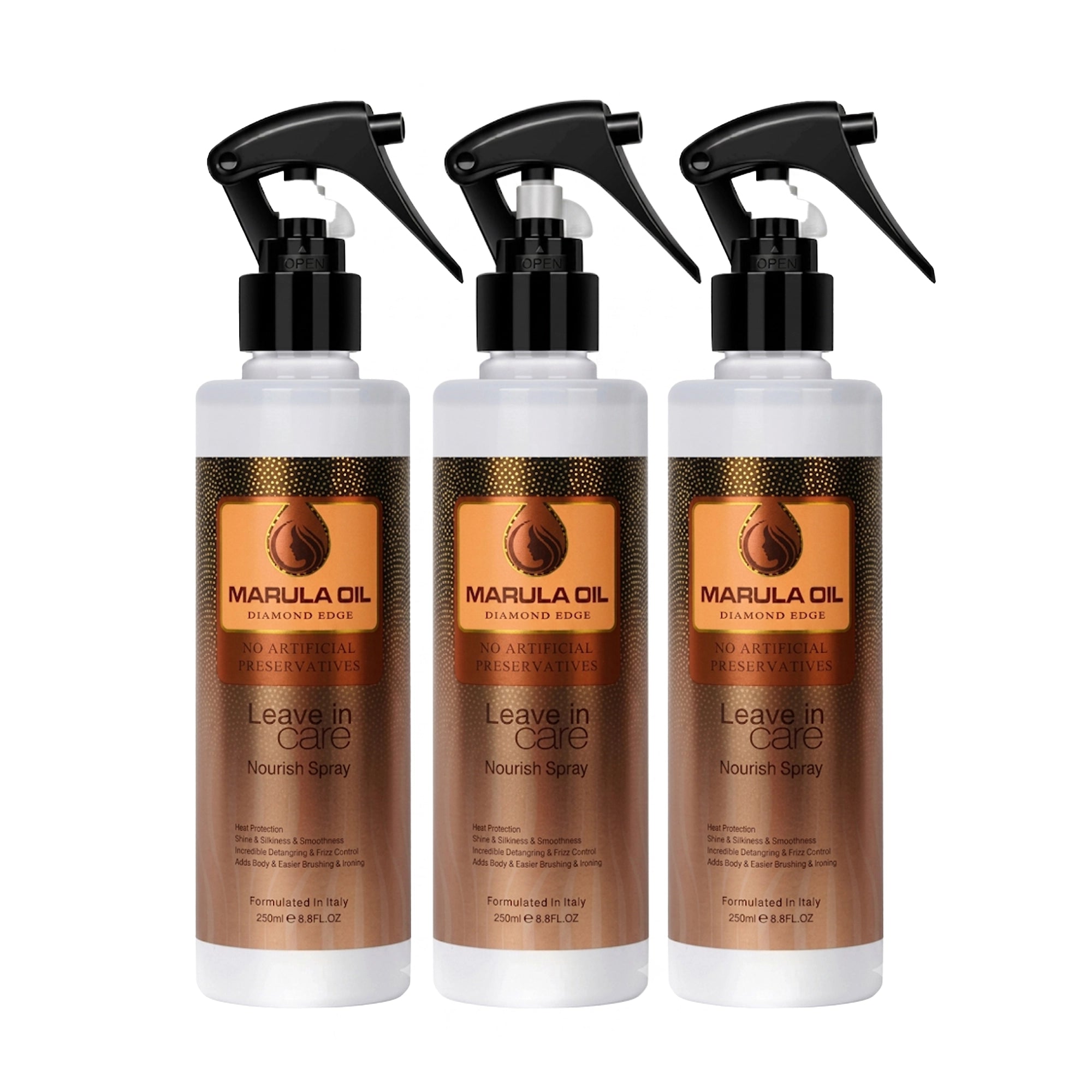 Kevin & Coco - Marula Oil Diamond Edge Leave-In Nourish Spray | Premium Heat Protector & Anti-Frizz Hair Treatment