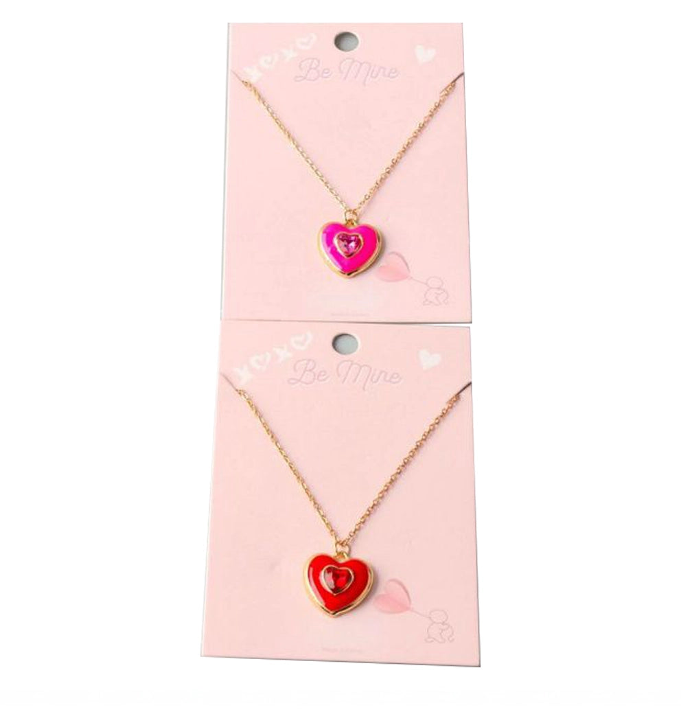 Sweetheart Enamel Pendant Necklaces