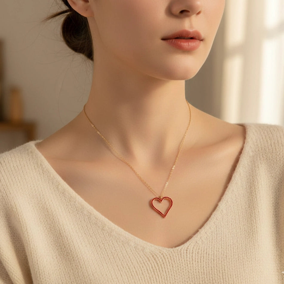"Be Mine" Sparkle Heart Pendant Necklaces