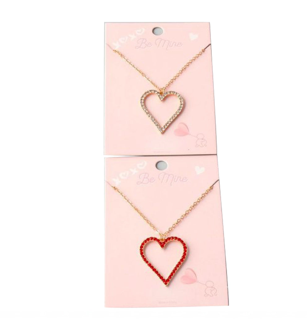 "Be Mine" Sparkle Heart Pendant Necklaces