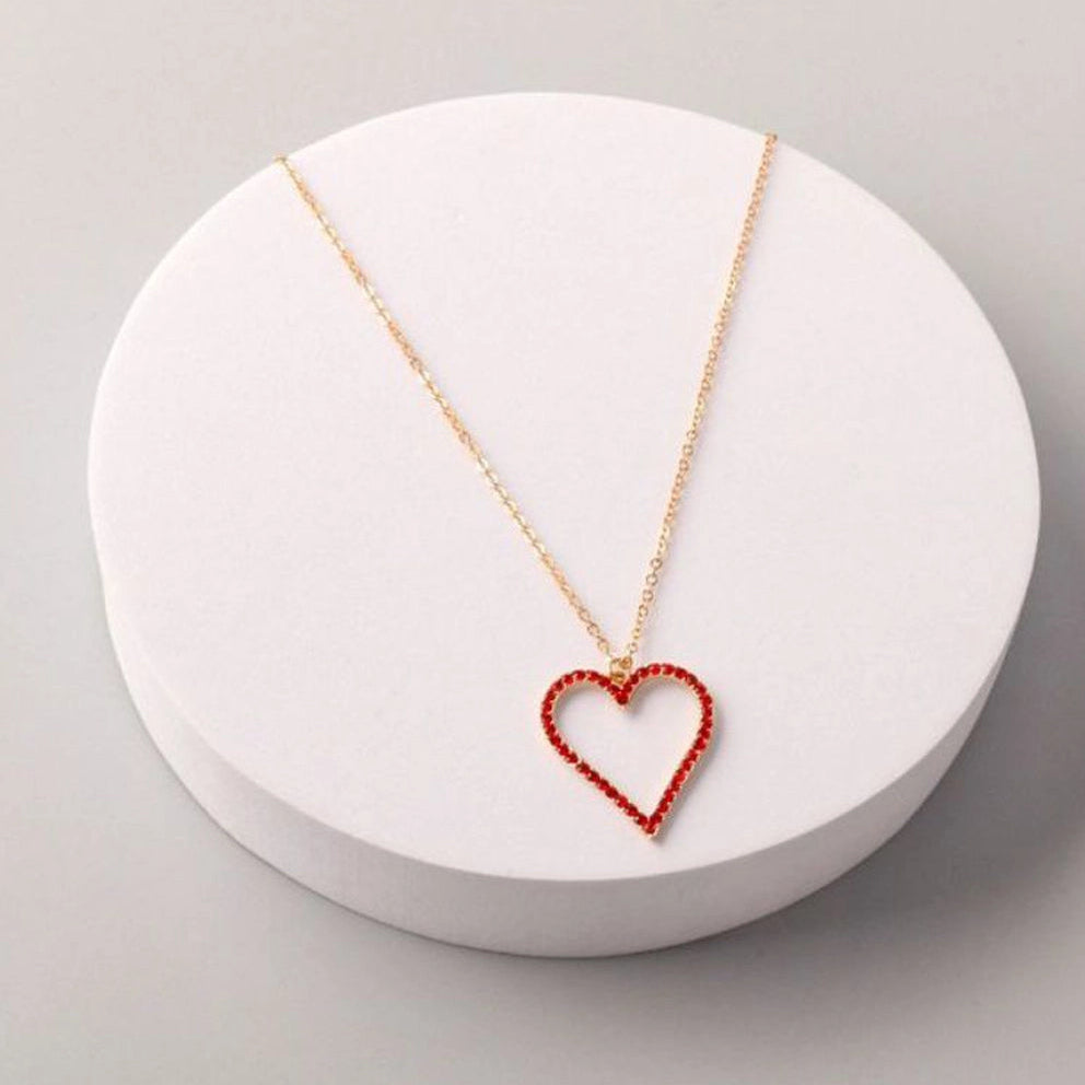 "Be Mine" Sparkle Heart Pendant Necklaces