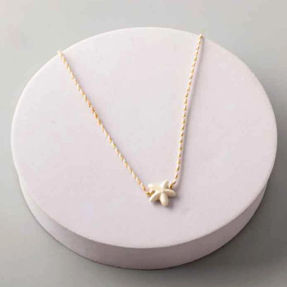 Ceramic Starfish Braided Cord Necklace - 12 PC Pack (NK8580)