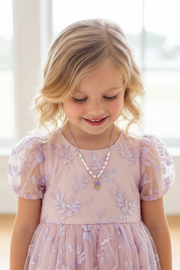 Tulip Pendant Pearl & Bead String Necklace for Kids (NKK1397)