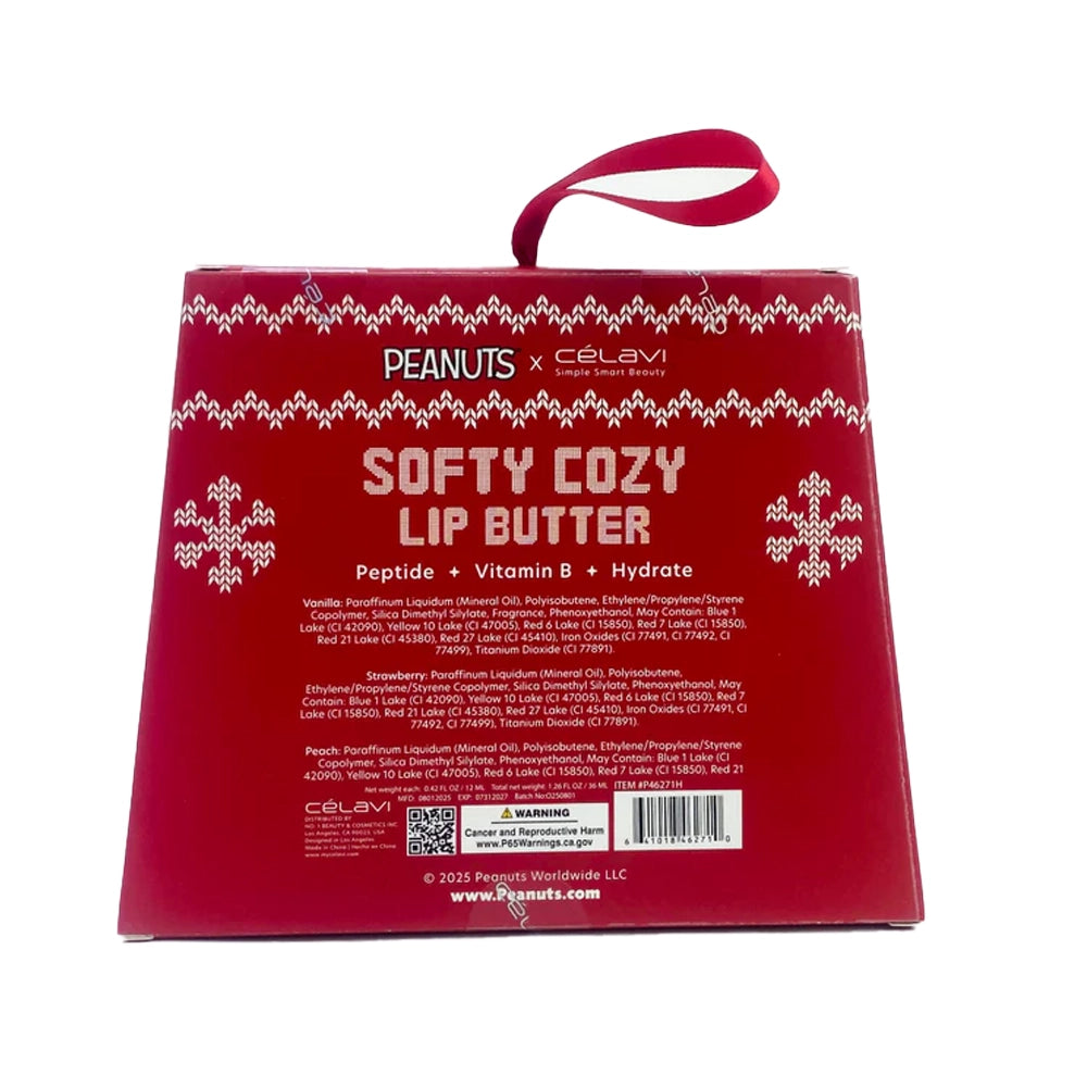 Celavi - Peanuts Holiday Softy Cozy Lip Butter 3pc