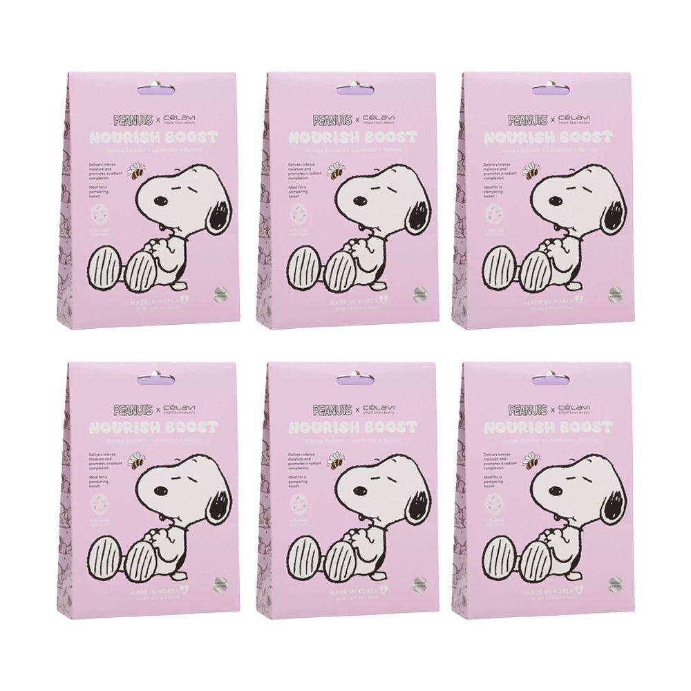 CELAVI - Peanuts Nourish Boost Printed Sheet Mask – Honey Extract + Lavender + Retinol