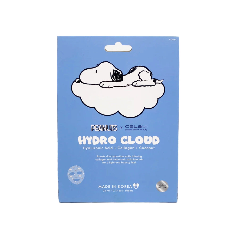 CELAVI - Peanuts Hydro Cloud Printed Sheet Mask – Hyaluronic Acid + Collagen + Coconut