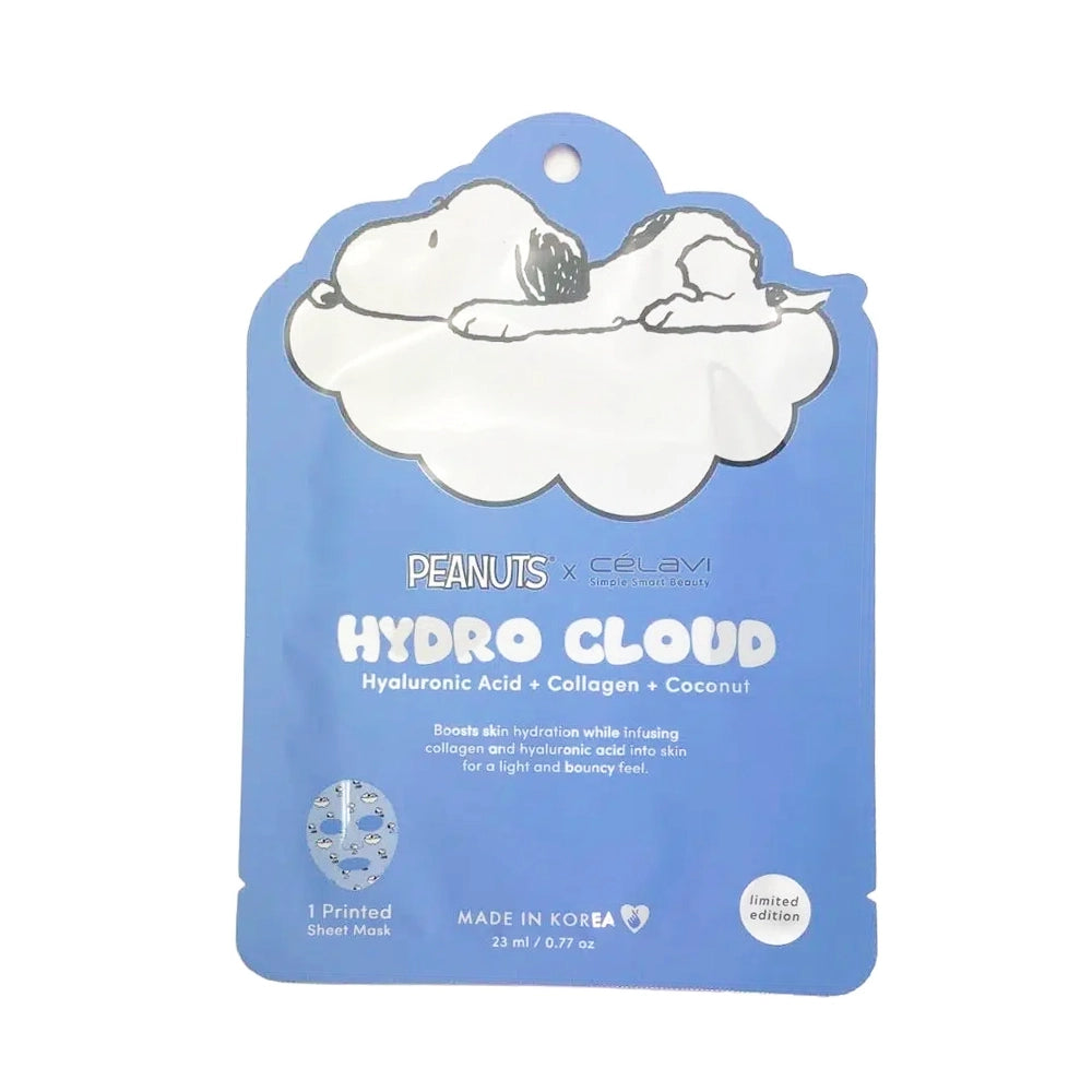 CELAVI - Peanuts Hydro Cloud Printed Sheet Mask – Hyaluronic Acid + Collagen + Coconut