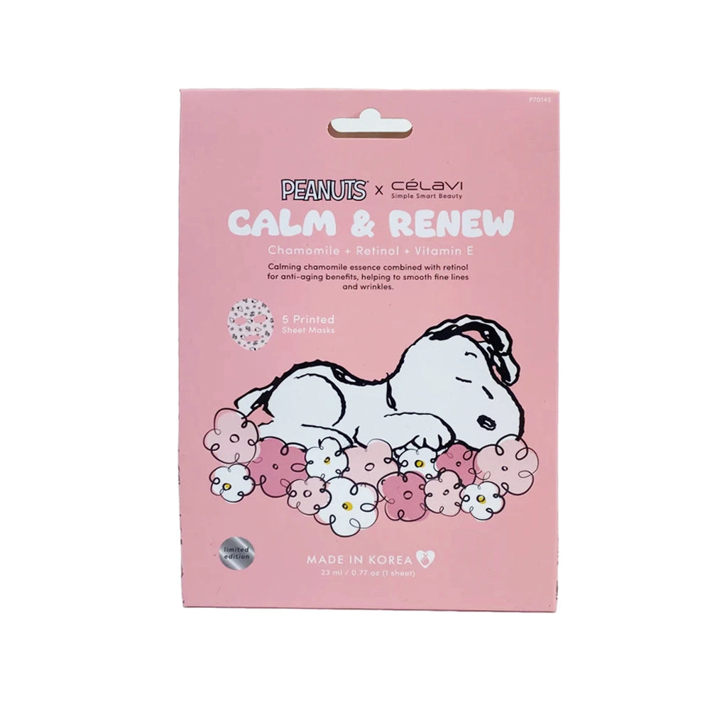 CELAVI - Peanuts Calm & Renew Sheet Mask – Chamomile + Retinol + Vitamin E