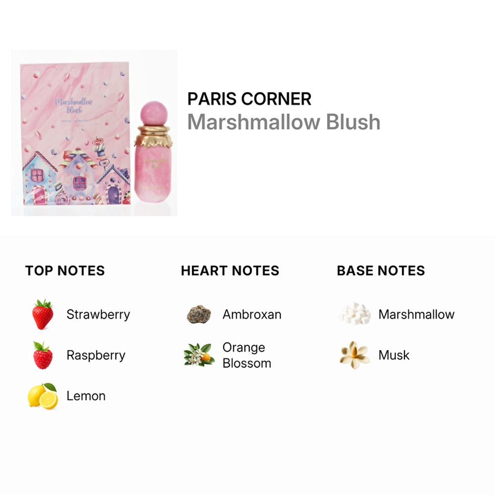 Paris Corner Marshmallow Blush Eau de Parfum (3.4 oz / 100 ml) – Luxury Women's Aromatic Fruity Fragrance
