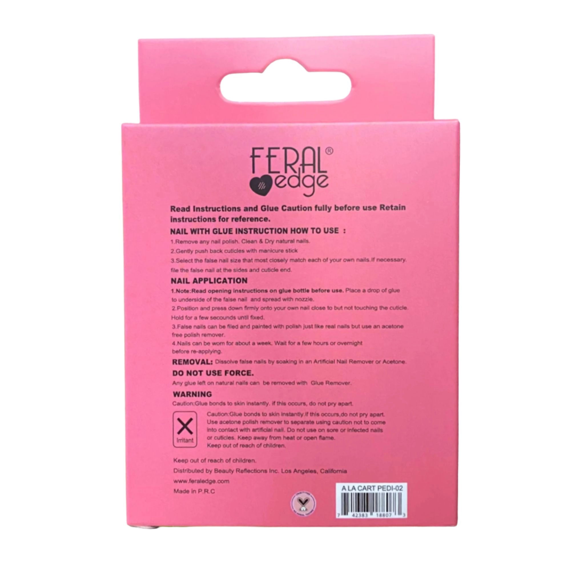 Feral Edge - A La Cart Pedi Black Pedicure Toe Nail Tip 24CT