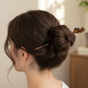 18cm Cat Hair Fork - Large Tortoiseshell Acetate Hair Stick for Thick Hair - Minimalist Animal Hair Pin for Buns & Updos (PGS-2035M)