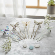 Butterfly Acetate Hair Fork - Pearlescent Two-Prong Hair Stick for Buns and Updos - 15cm (PGS-2036M)