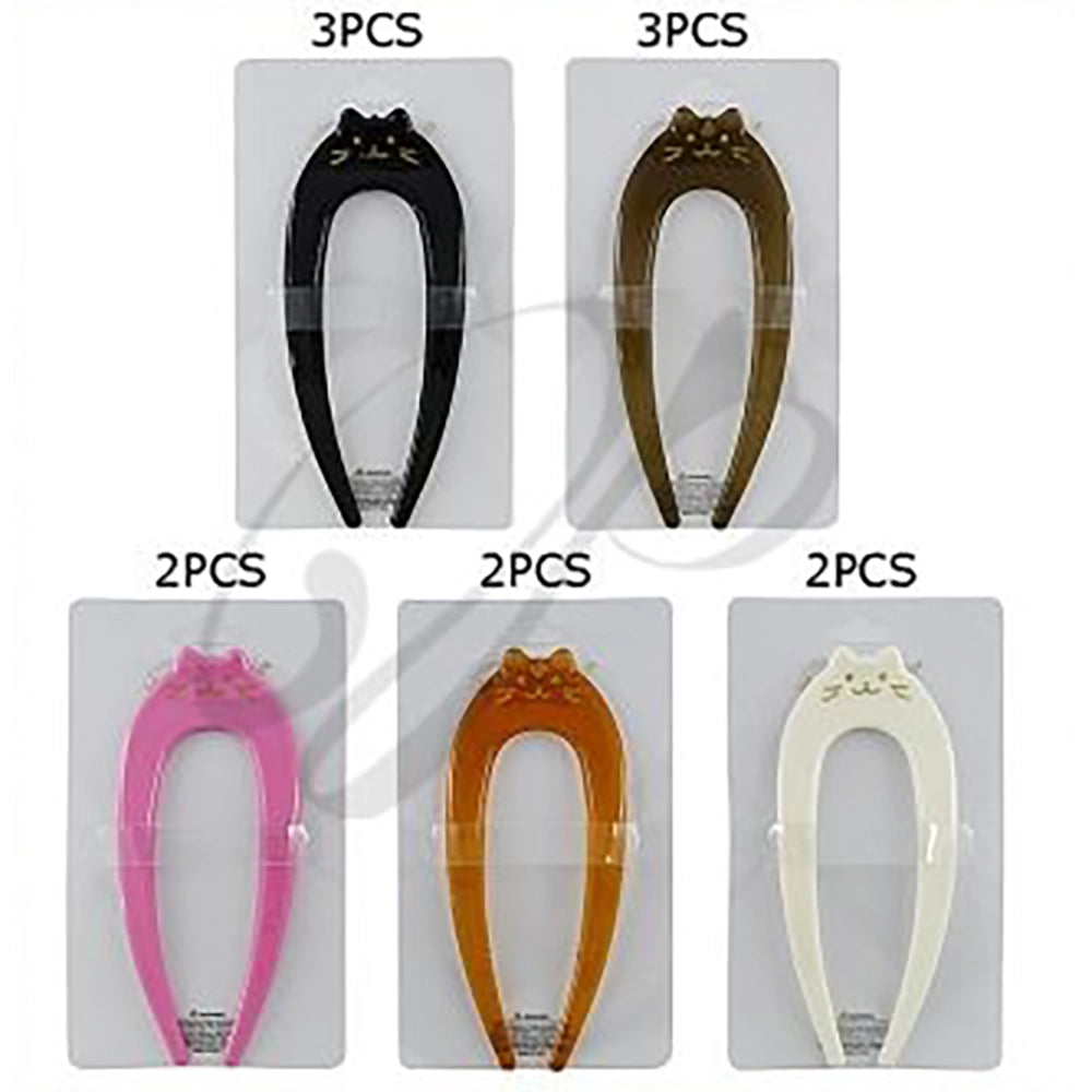 Cat-Ear French Hair Fork – Chic & Simple U-Shaped Hair Pin (PGS-2037M)