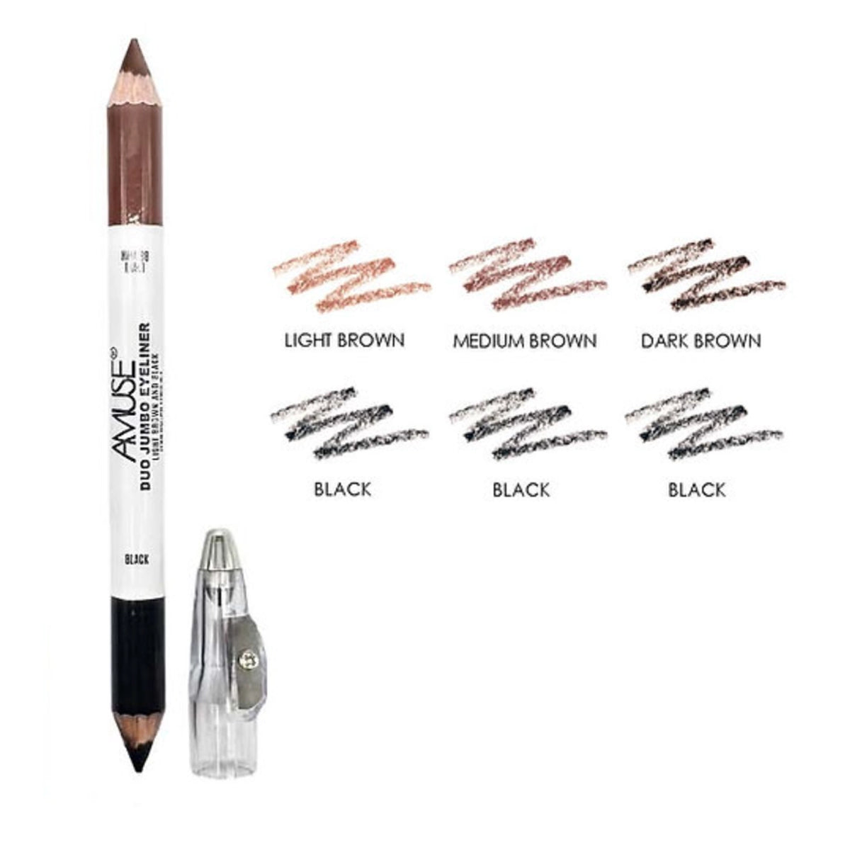 Amuse - Duo Jumbo Eyeliner Pencil with Built-In Sharpener – Neutral Shades Set