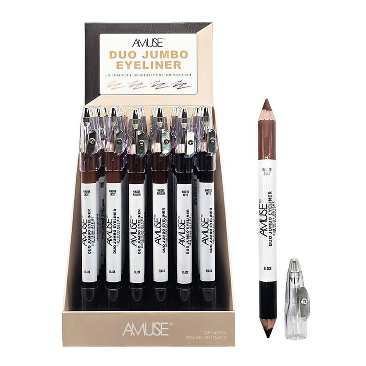 Amuse - Duo Jumbo Eyeliner Pencil with Built-In Sharpener – Neutral Shades Set