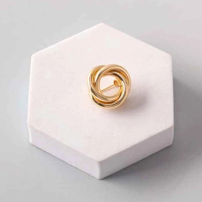 Interlaced Ring Brooch Set – Elegant Gold & Silver Knot Brooches (2-Style Pack) (PN5403GS)