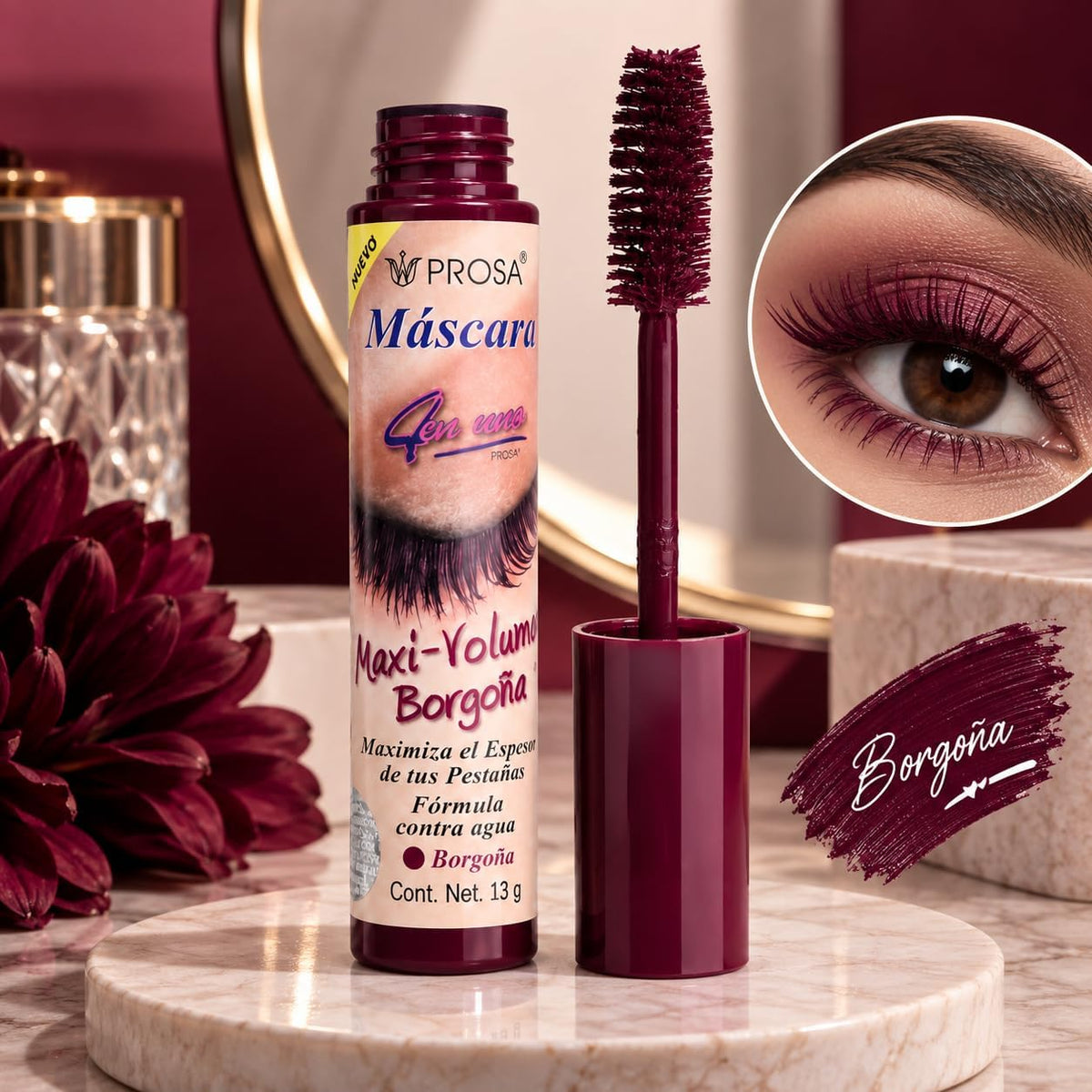 Prosa - 4-in-1 Maxi-Volume Mascara Burgundy 13g