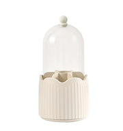 Makeup Brush Holder – Transparent Dustproof 360° Rotatable Storage (Cream)
