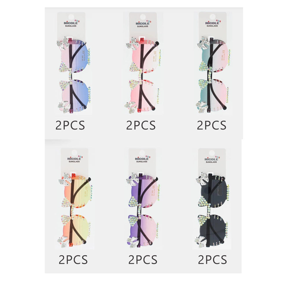 Cat-Shaped Rhinestone Sunglasses – Bulk Wholesale Pack (12 Pairs) QE3038