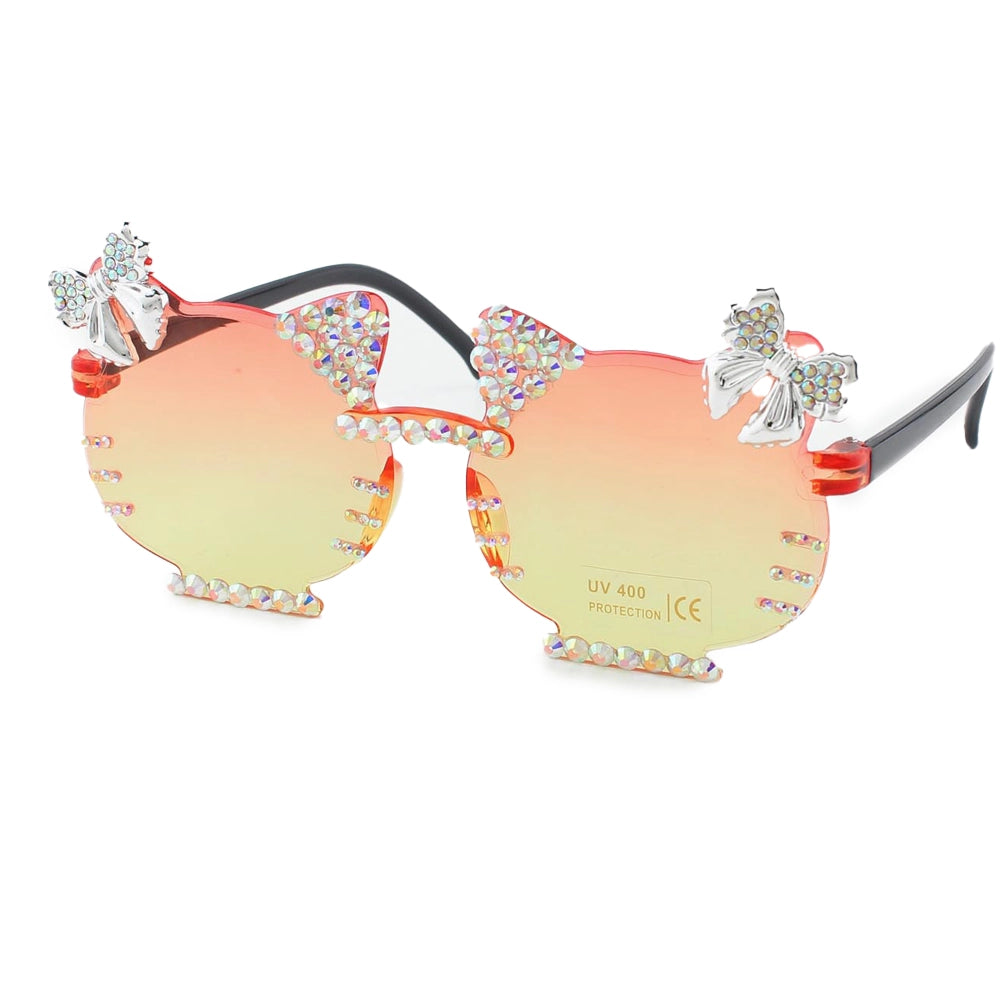 Cat-Shaped Rhinestone Sunglasses – Bulk Wholesale Pack (12 Pairs) QE3038