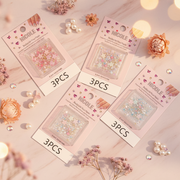 Nail Art Rhinestone & Gemstone Mix - 3-Piece Set - Professional DIY Manicure Crystals & 3D Charms (QE3077)