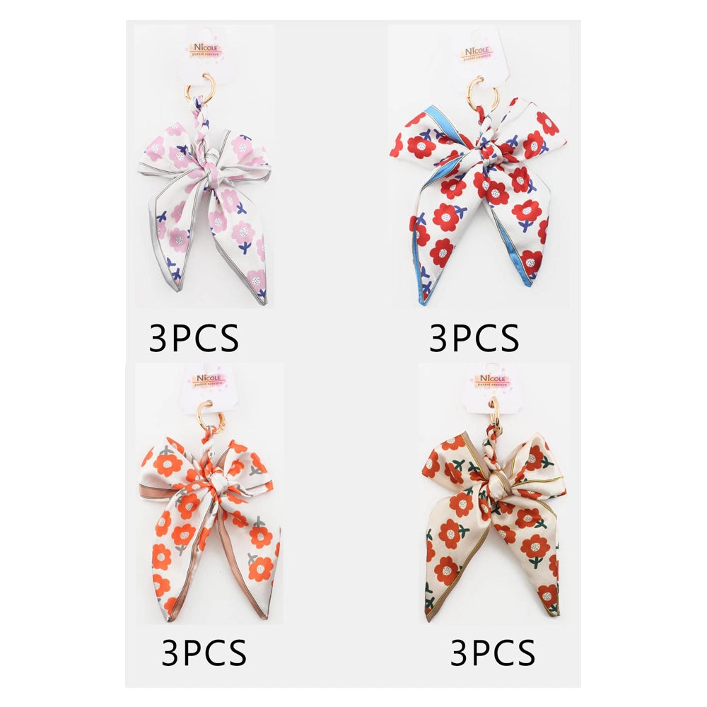 loral Silk-Feel Bow Keychain & Bag Charm | 16cm Ribbon Scarf Accessory for Handbags, Purses, and Keys (QE3115)