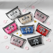 Glitter & Clear Cosmetic Bag Set - Waterproof Travel Makeup Pouch (QE3184)