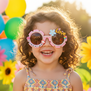 Sunshine & Love Rhinestone Flower Kids' Sunglasses - Bulk Pack (12pc) (QE3206)
