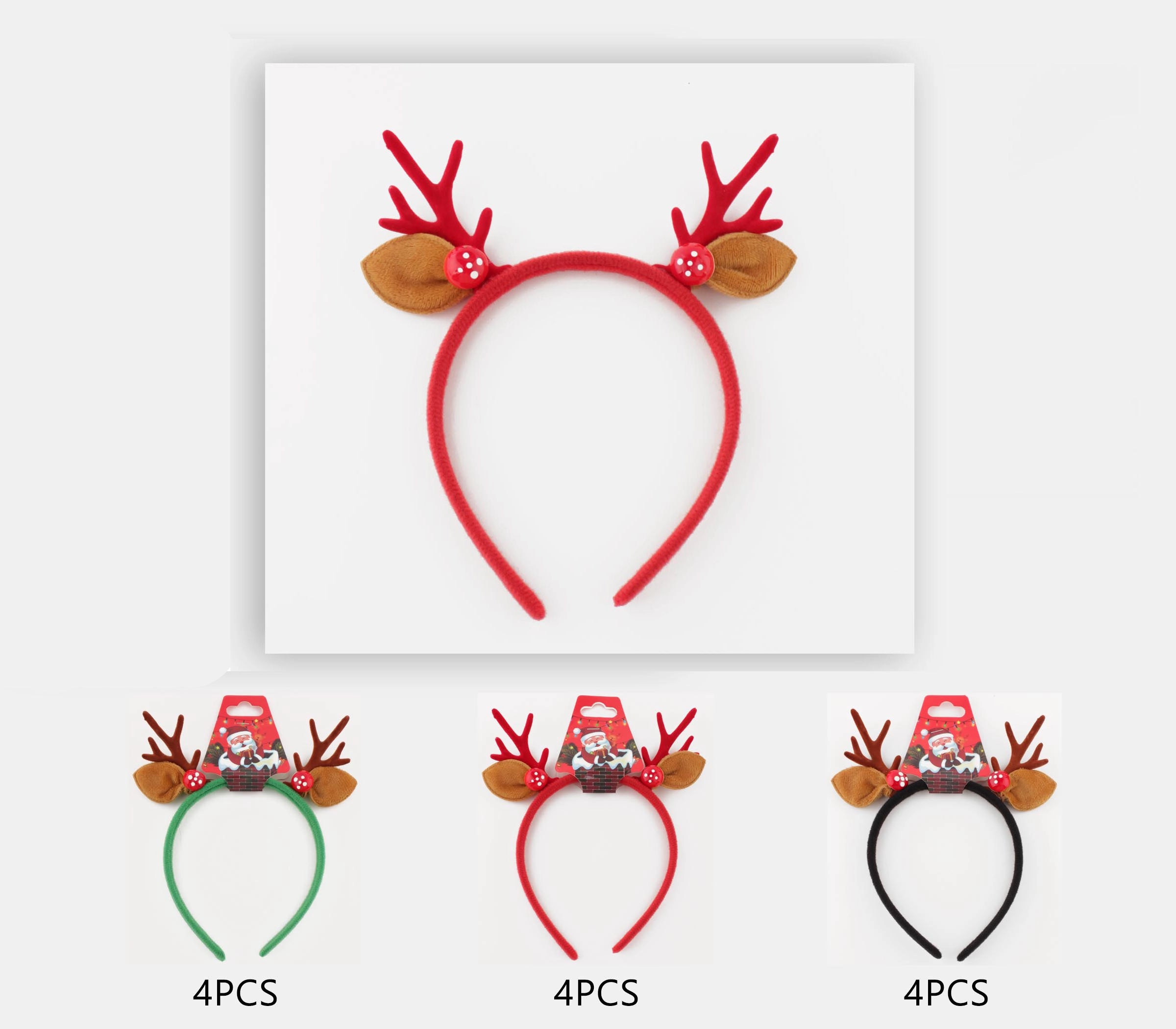 Christmas Reindeer Antler with Button Headband – 3 Colors