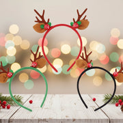 Christmas Reindeer Antler with Button Headband – 3 Colors