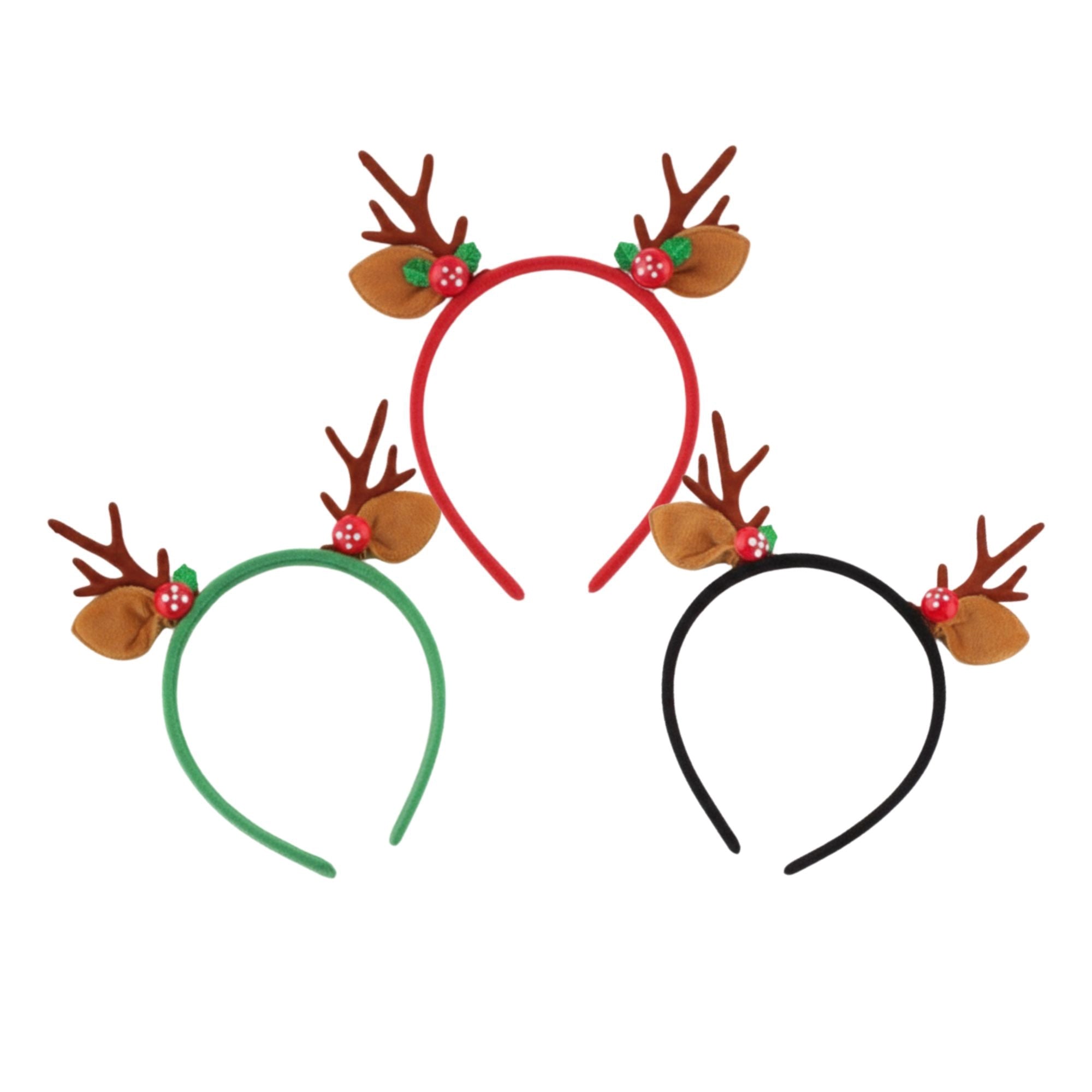 Christmas Reindeer Antler with Button Headband – 3 Colors