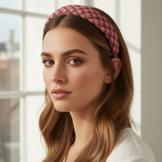 Plaid Padded Headband - QH2132 | Vintage Catena Design Hair Accessory (QH2132)