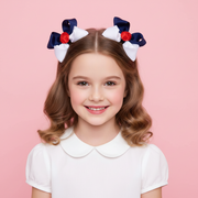 10cm Grosgrain Ribbon Bow Hair Clips with Center Rose – 24-Piece Bulk Assortment Pack (QR2312)