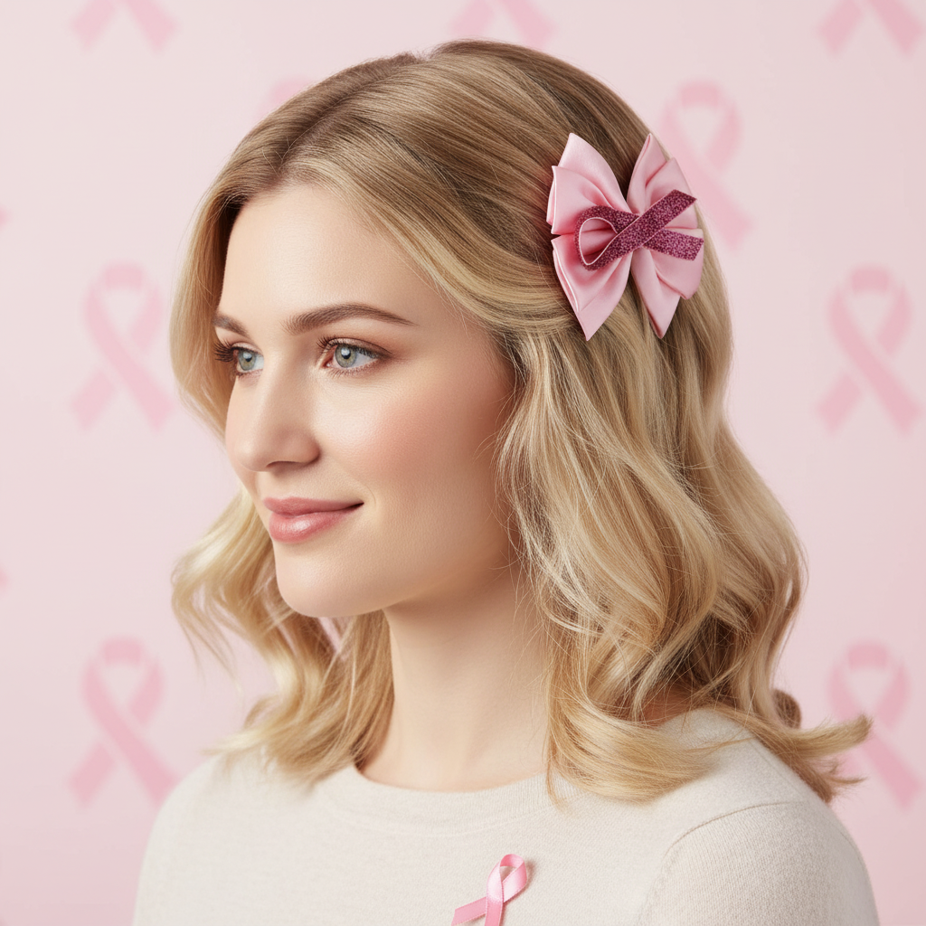 15cm Large Glitter Ribbon Hair Bow Clip – Satin Pink & Sparkle Hair Accessory (QR2347)