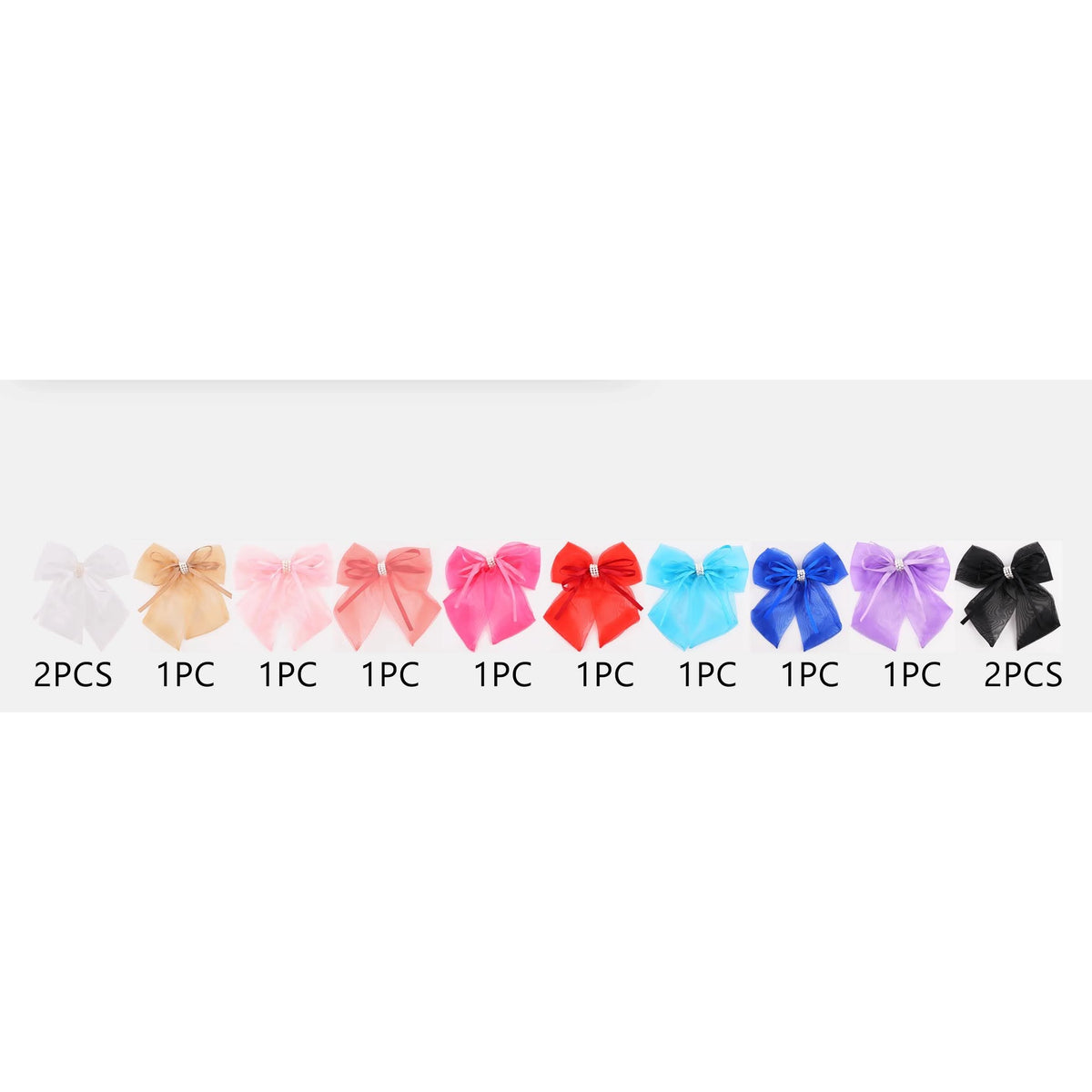 Organza Hair Bow with Pearls & Satin Ribbon – 18cm Extra Large Hair Bow Clip (QR2377A)