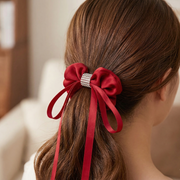 Rhinestone Bow Scrunchie Set Hair Tie(QS2030A)