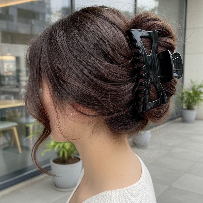 Ultimate Grip Extra-Long Black Claw Clip for Thick Hair | 14 cm