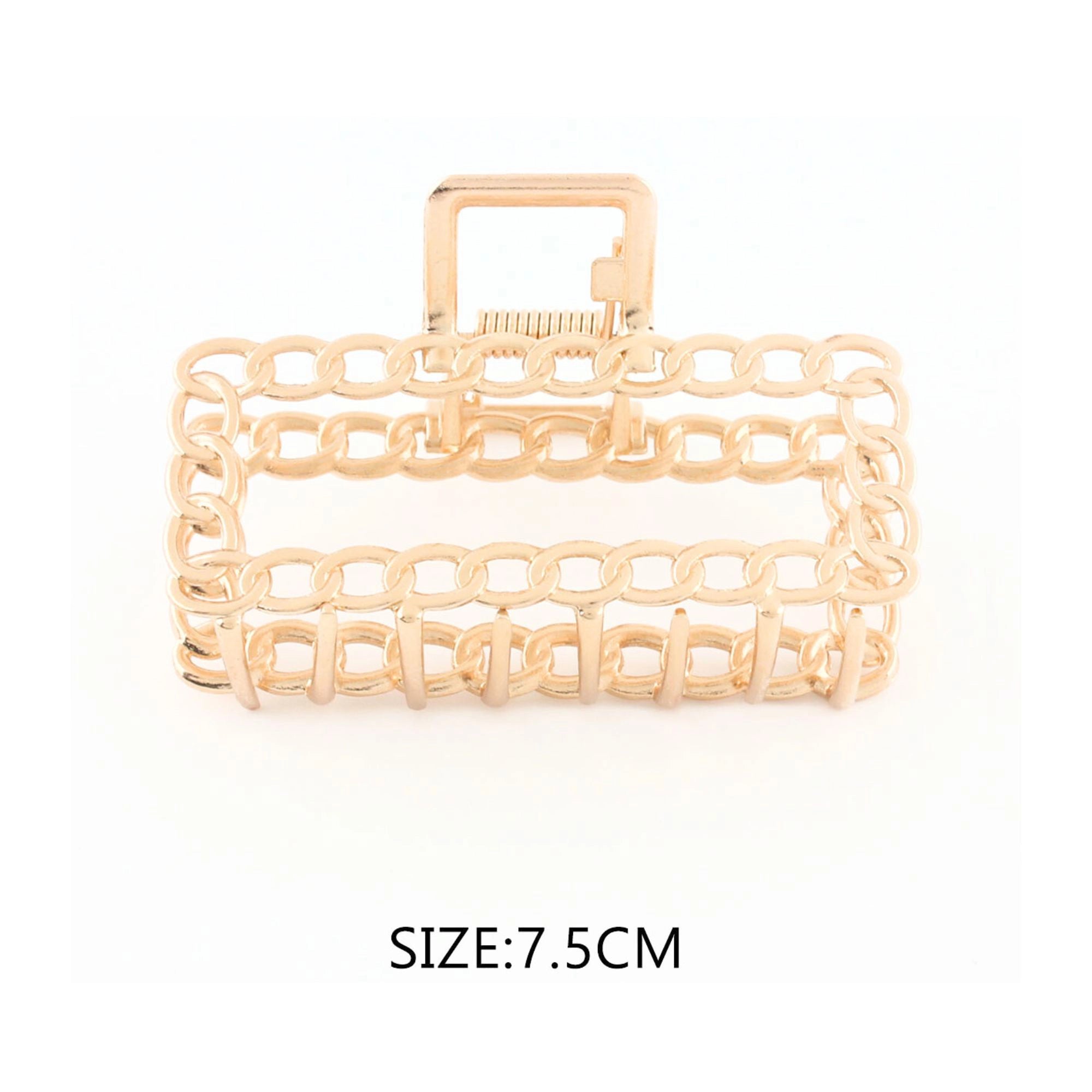 Rectangle Metal Hair Claw Clip – Matte Finish, Strong Grip