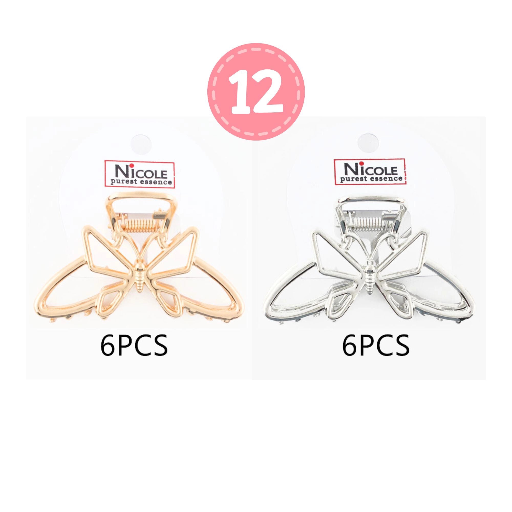 Butterfly Metal Hair Claw Clip – Gold Finish, Elegant Design