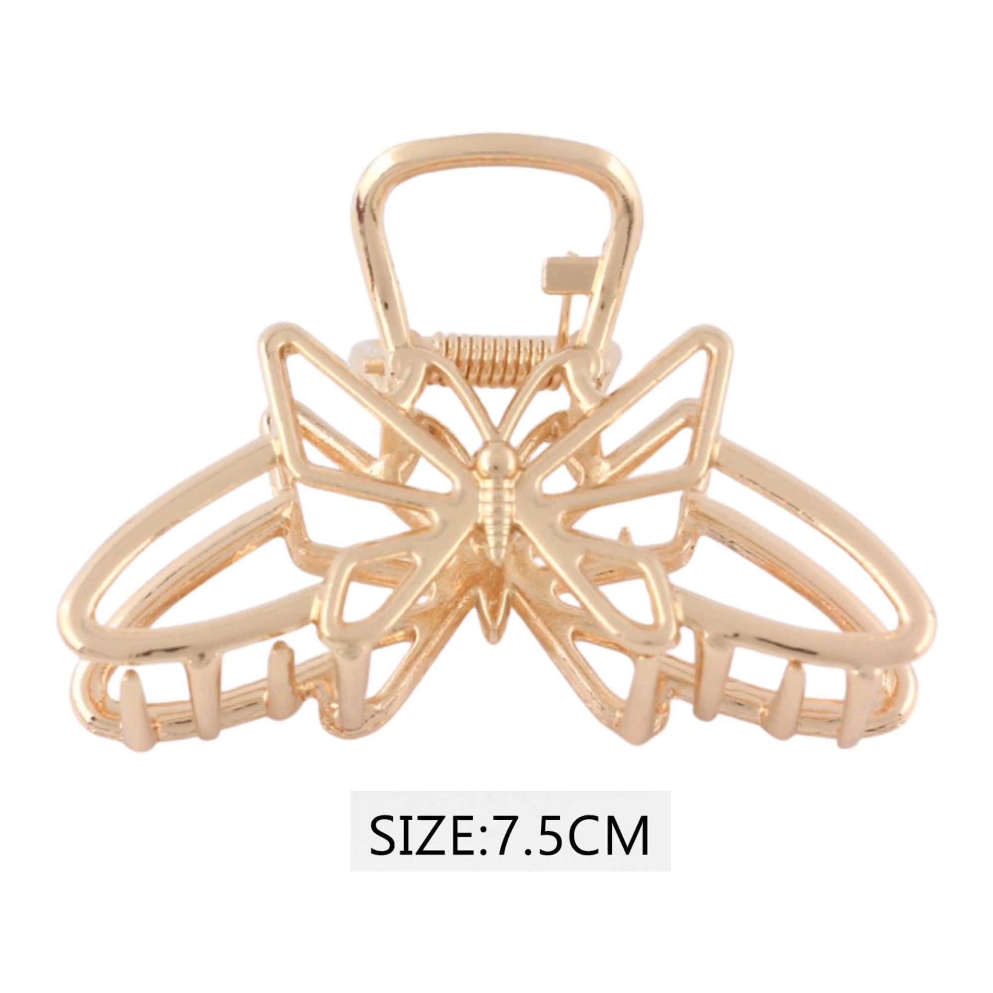 Butterfly Metal Hair Claw Clip – Gold Finish, Elegant Design